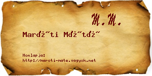 Maróti Máté névjegykártya