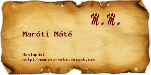 Maróti Máté névjegykártya