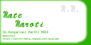 mate maroti business card
